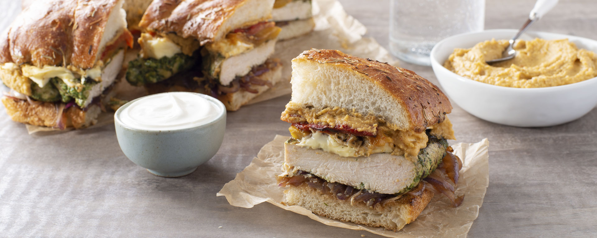 Photo for - Grilled Herb Marinated Chicken Focaccia Sandwich