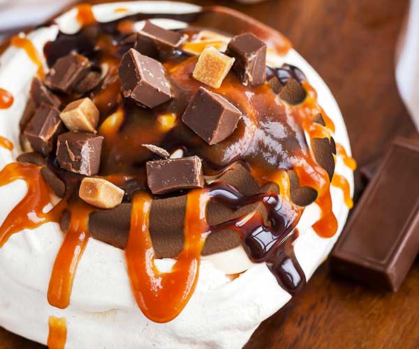 Photo of - Dark Chocolate Caramel Pavlova