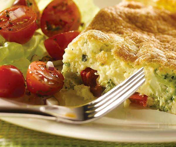 Photo of - Puffy Broccoli and Red Pepper Frittata