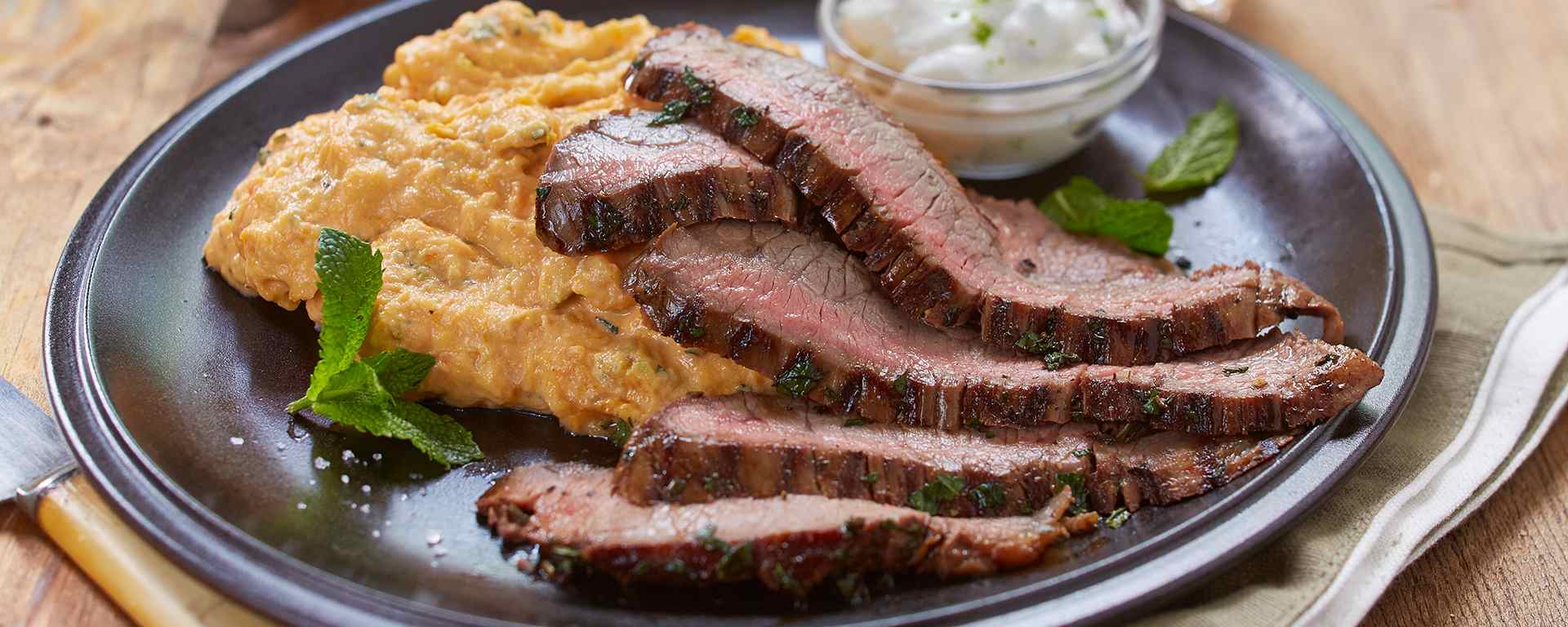 Photo for - Mojito Flank Steak with Sweet Potato Mash