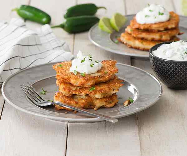 Photo of - Cheesy Jalapeño Latkes