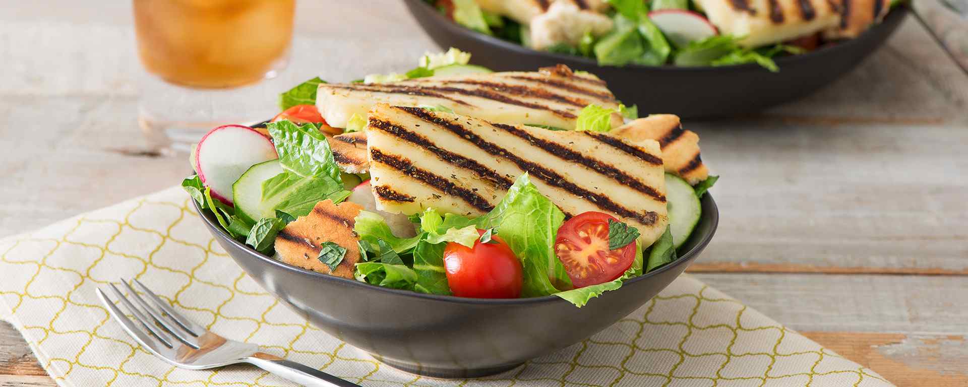 Photo for - Fattoush with Grilled Halloumi and Lemon Caper Dressing