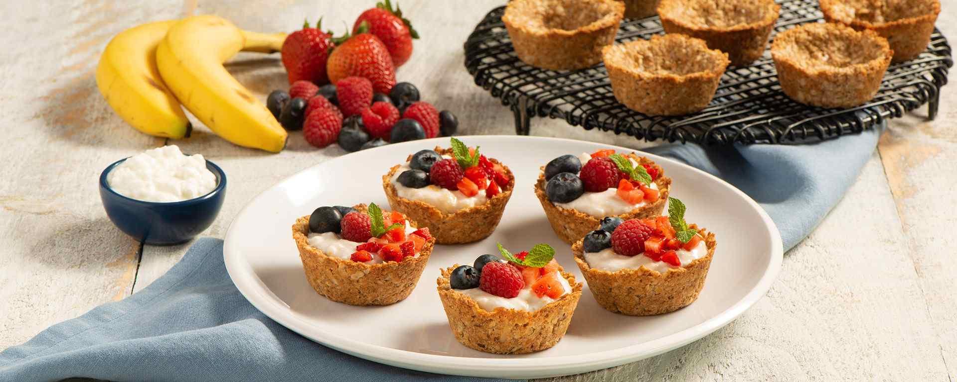 Photo for - Banana Berry Granola Cups with Coconut Cottage Cheese