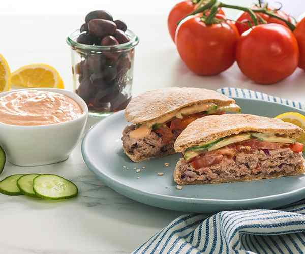 Photo of - Mediterranean Tuna Pita Sandwich