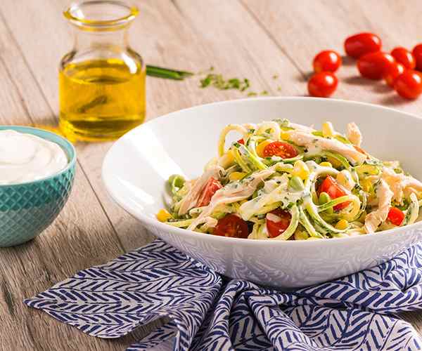 Photo of - Creamy Herbed Chicken Zoodle Salad