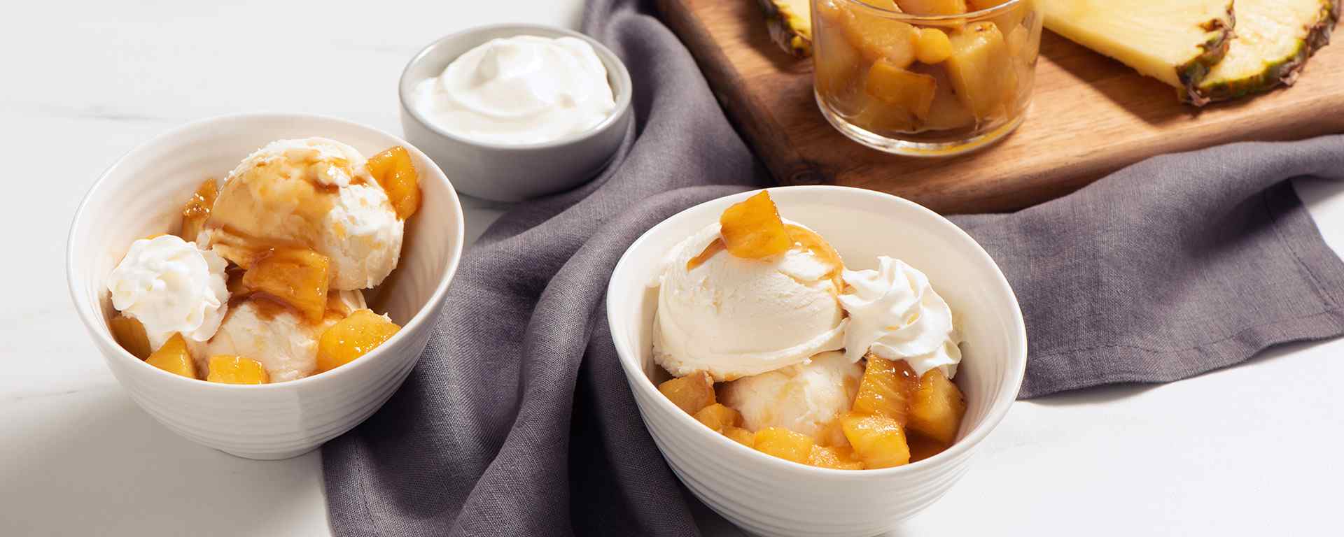 Photo for - Roasted Pineapple Sundae with Sour Cream Ice Cream