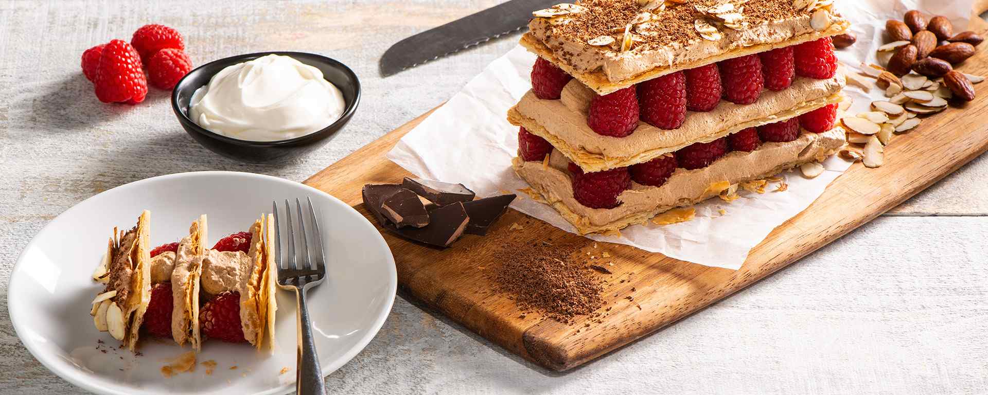 Photo for - Sour Cream Chocolate and Raspberry Mille Feuille