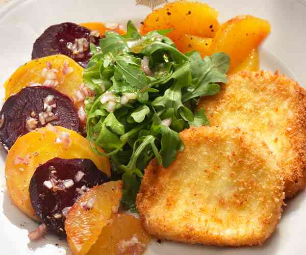 Photo of - Fresh Beet and Citrus Salad with Crusted Goat Cheese