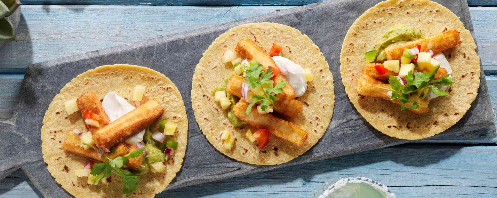 Photo for - Halloumi Taco Appetizer with Pineapple Salsa