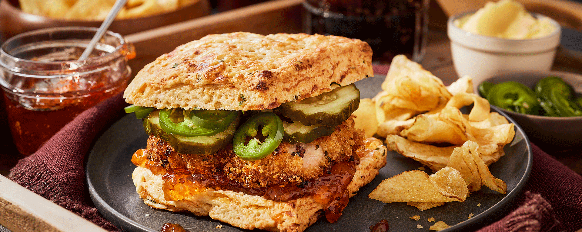 Photo for - Crispy Chicken & Spicy Biscuit Sliders